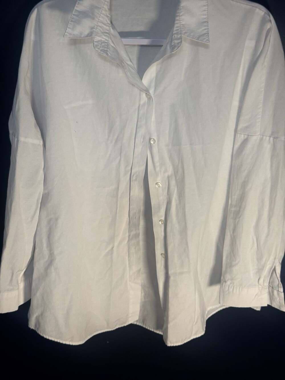 BIG DART White Oversized Button Down Long Sleeve Shirt